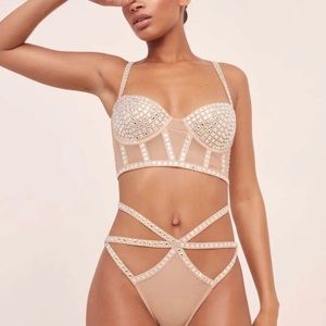 NWT VS FLL Beige Jackpot Bustier XS Extra Small